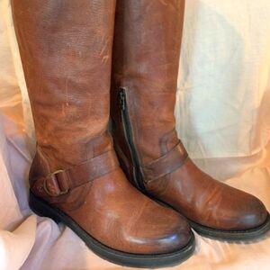 OLUKAI Nahuku Burnished Brown Leather Tall Harness Riding Boots Size 7